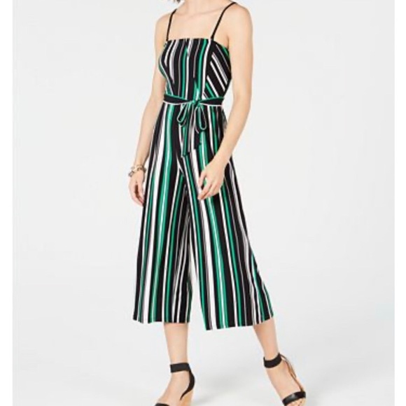 INC International Concepts Pants - NWOT INC striped jumpsuit summer boho green black